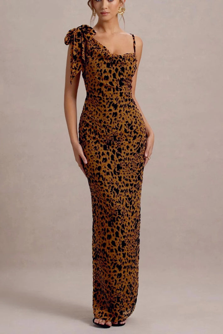 Leopard Print Slip Maxi Birthday Dress Secondary image