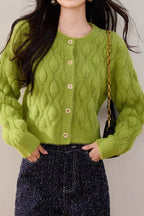 Faux Fur Cable Knit Cardigan