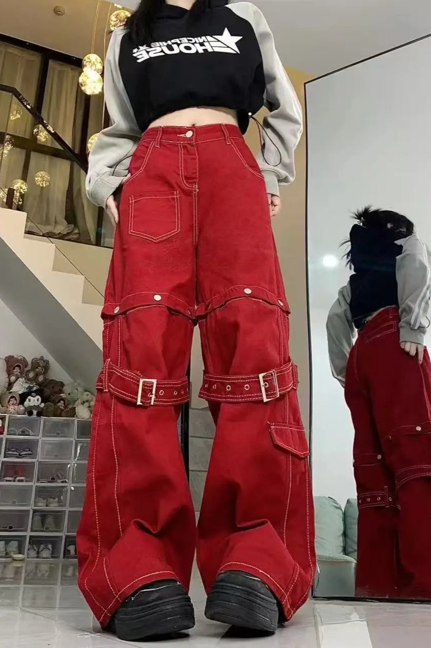 Streetwear Detachable Wide Leg Jeans Main image