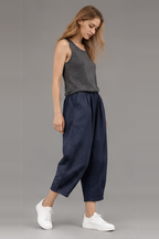Elastic Waist Vintage Lady Loose Casual Pants