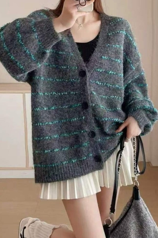 Plus Size Striped Knit Sweater Main image