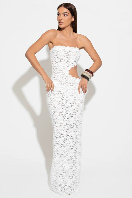 Sheer Lace Backless Bodycon Lace Dress Main image