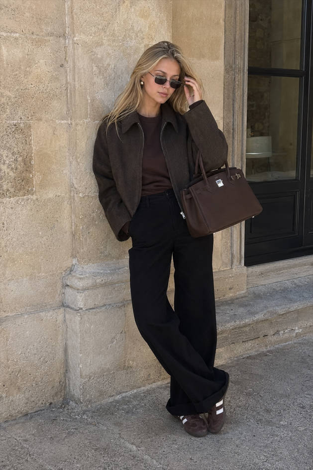 Minimalist Lapel Short Wool Coat