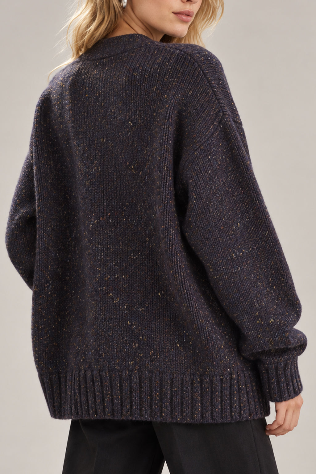 Fashionable Wool Blend Knit Cardiga