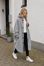 Oversized Hooded Long Overcoat