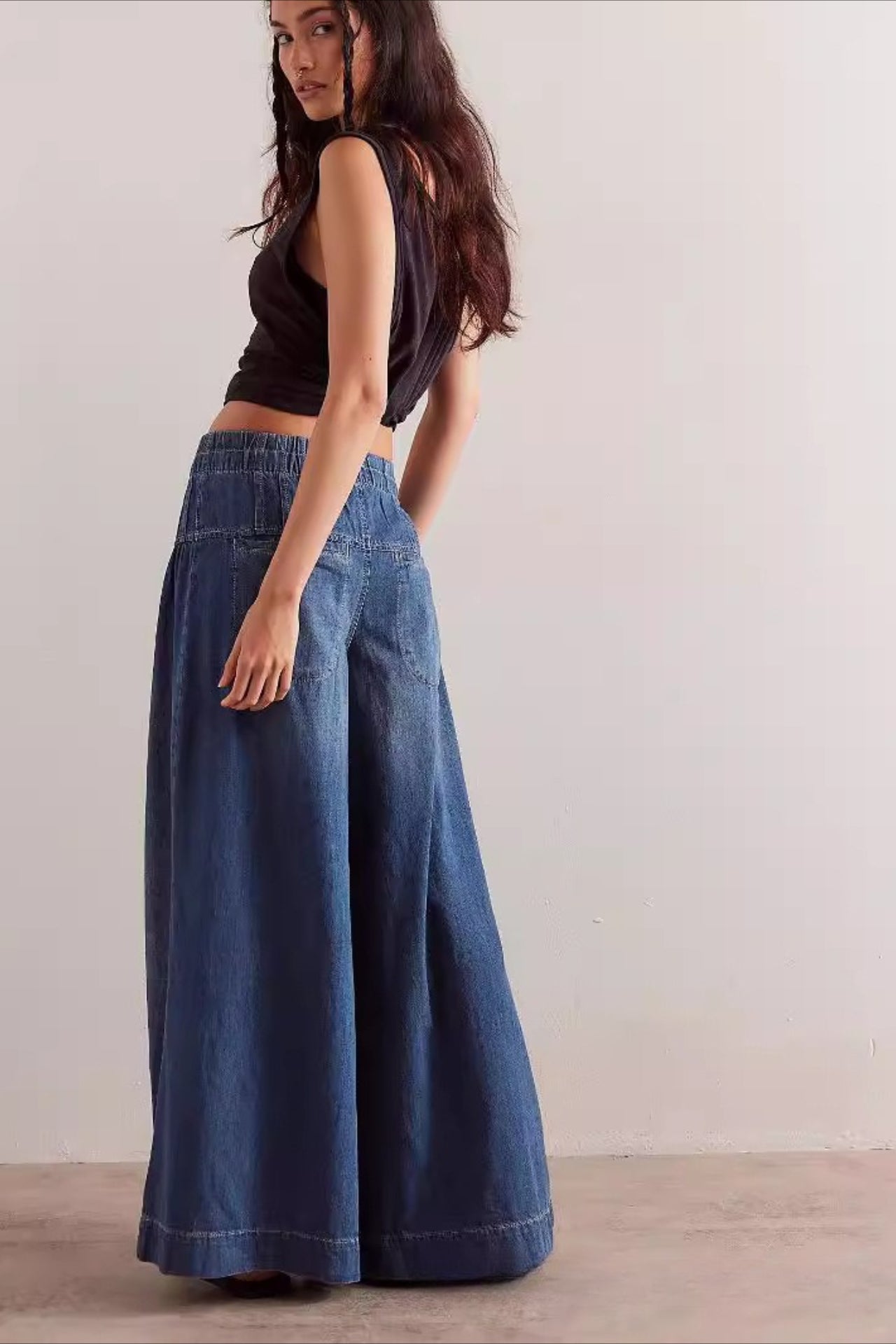 Ruched Mid Rise Tie Front Jeans Secondary image