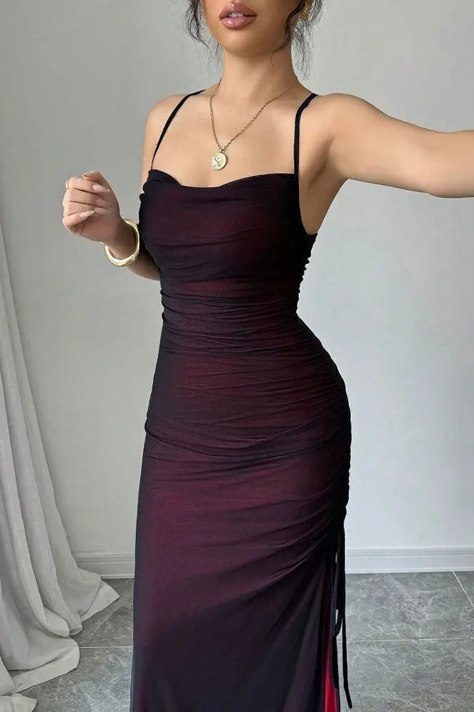 Vacation Mesh A-Line Maxi Dress Secondary image