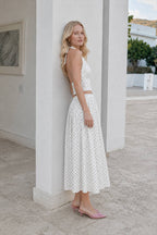 Sexy Polka Dot Halter Tie Top Low Rise Skirt Set