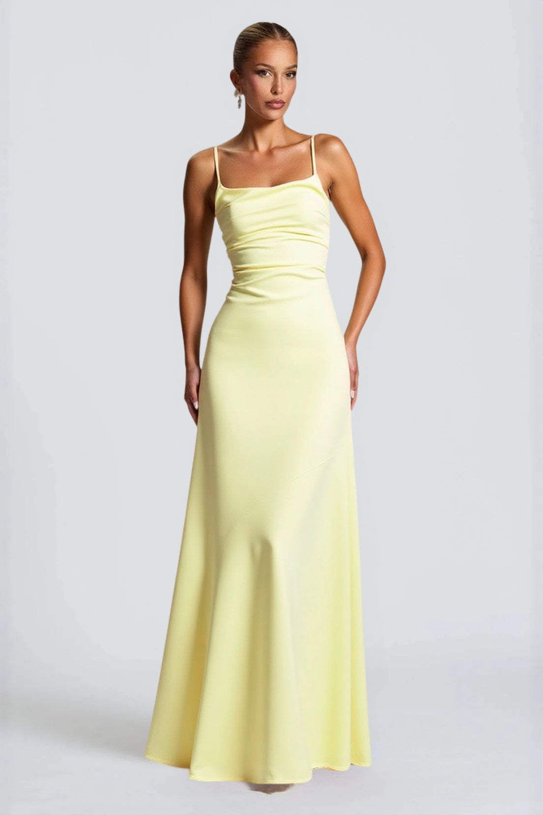 Belted Backless  Maxi Silk Dress Main image