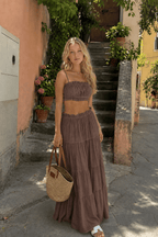 Casual Tube Top Maxi Skirt Set