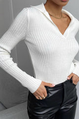 Slim Fit Polo Knit Sweater