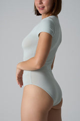 Crew Neck Short Sleeve Bodycon Slim Bodysuit