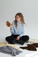 Mock Neck Fleece Lined Knit Top