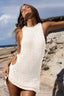 Sexy Knit Metal Ring Waist Cover-Up Mini Dress