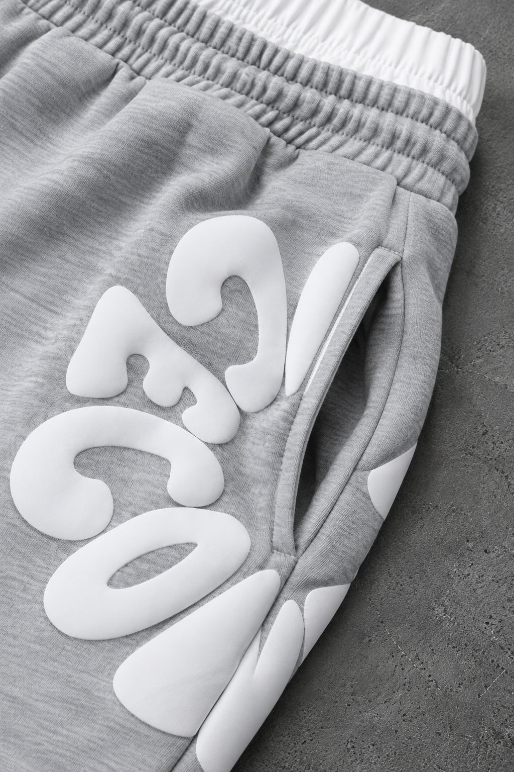 Letter Graphic Drawstring Wide Leg Sweatpants