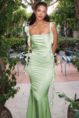 Tie-Back Ruffle Slip Dress