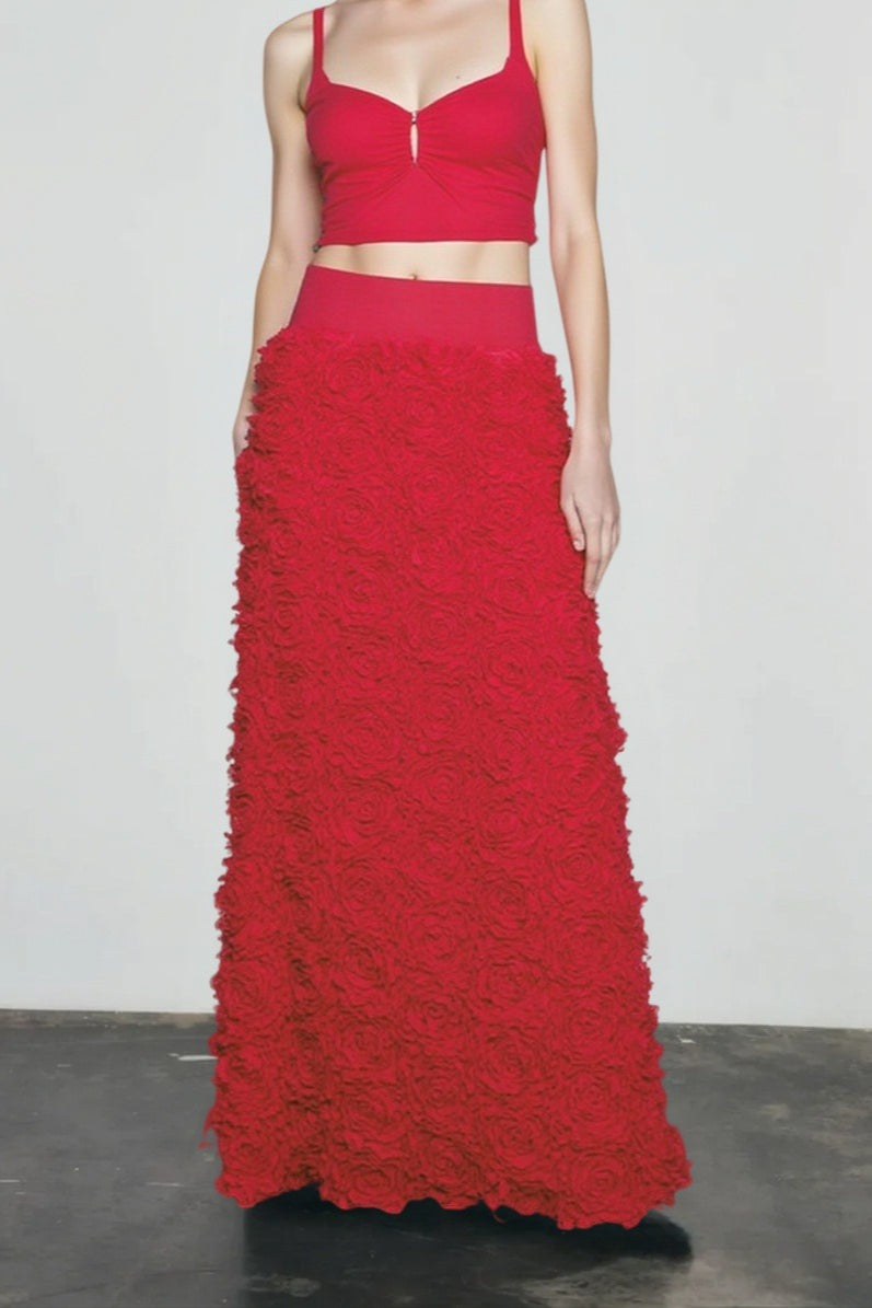Floral Applique Evening Maxi Skirt Main image