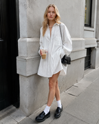 Oversized Striped Large Pockets Shirt