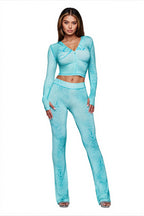 Graphic Zip Hoodie Flared Pants Two Piece Set