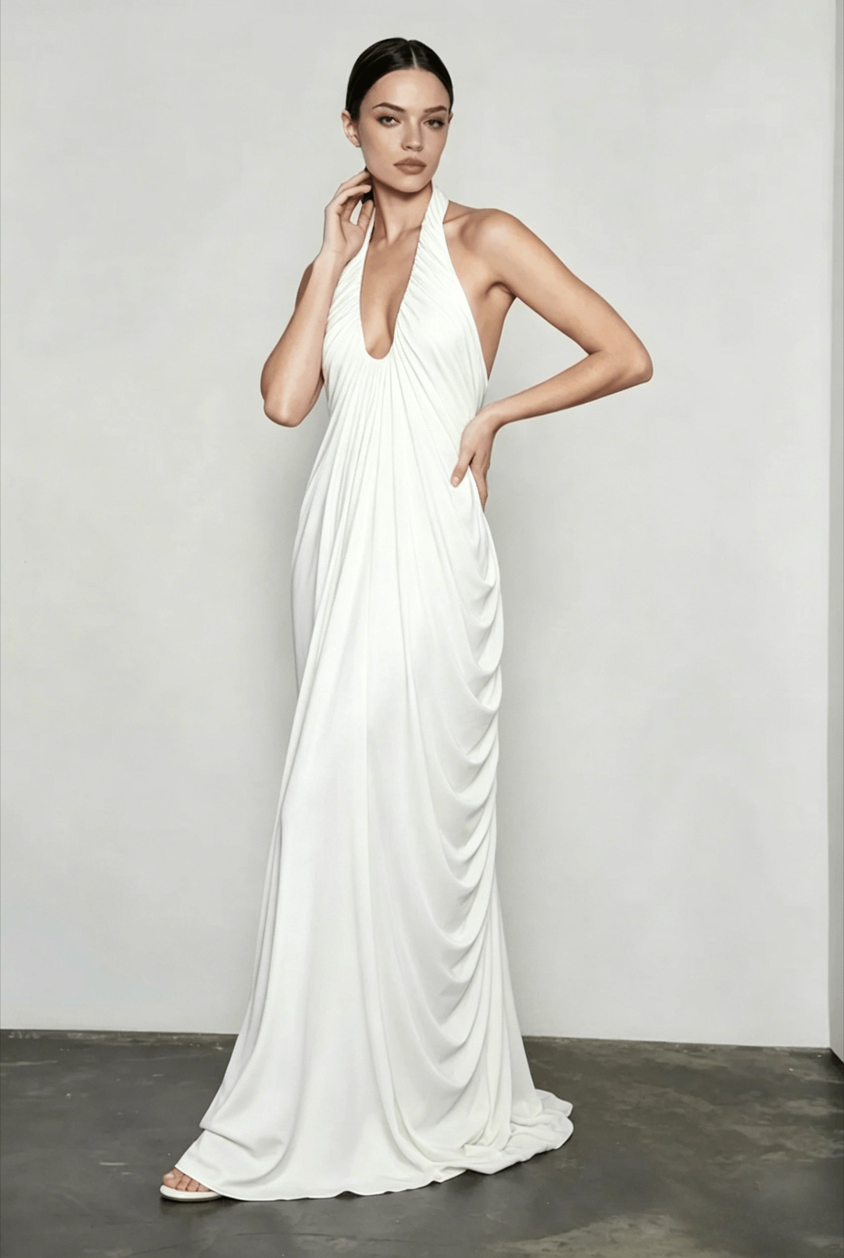 Sheer Backless V Neck Vacation Dress Secondary image