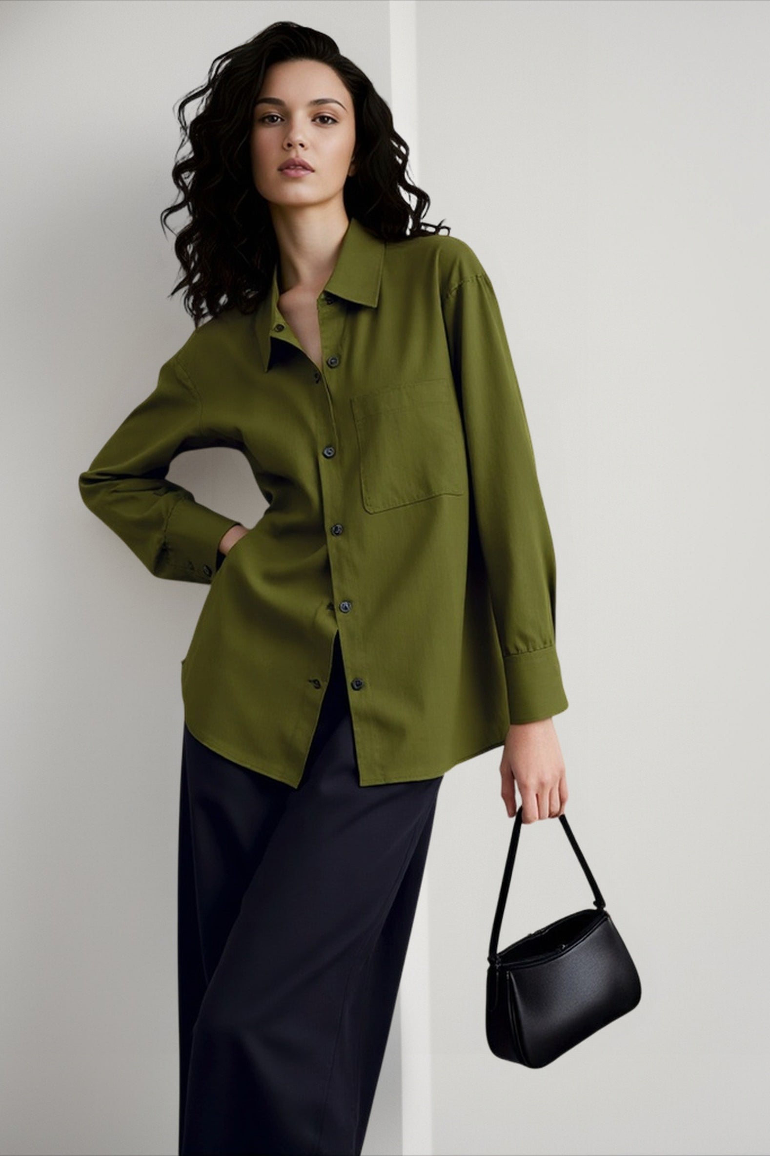 Linen Minimalist Layering Blouse Main image