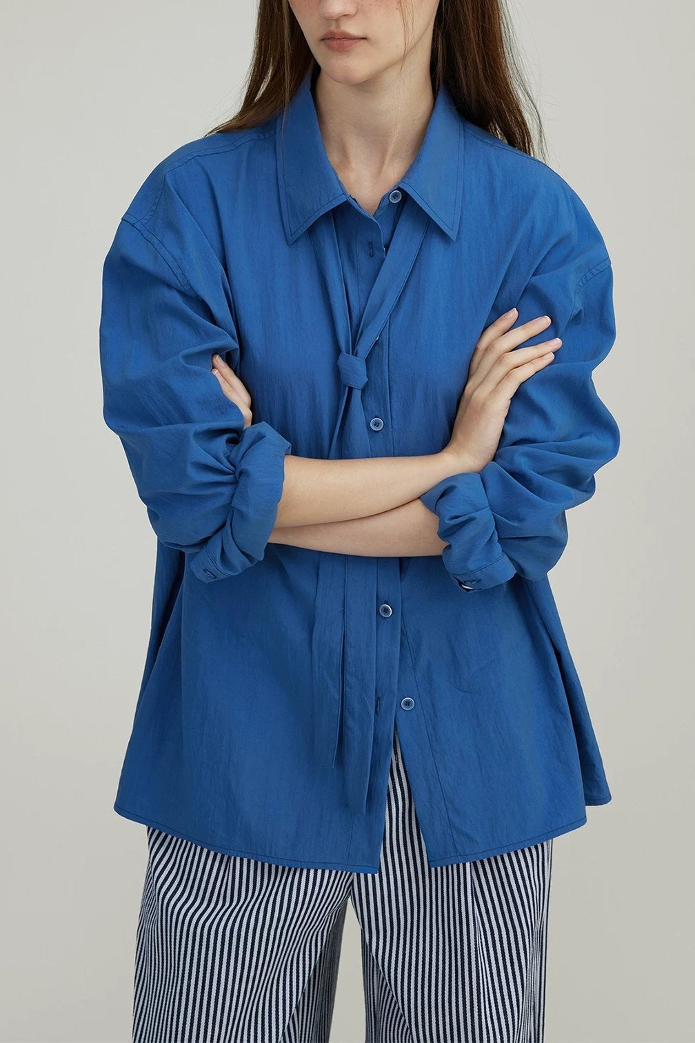 Tencel Draped Tie Blouse Main image