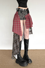 Tartan Wide Waistband Bodycon Skirt