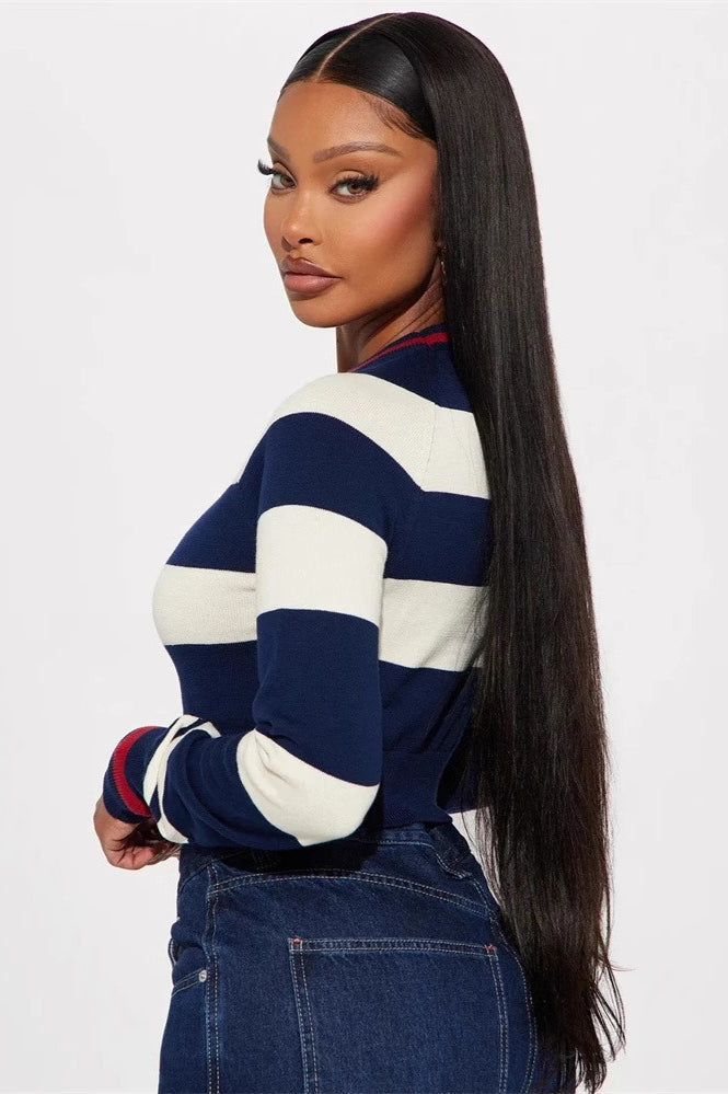 Bow Detail Striped Knit Sweater Secondary image
