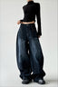 High Rise Embroidered Barrel Leg Jeans