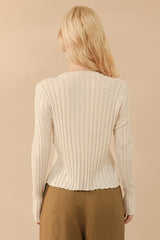 Slim Wool Crop Cardigan