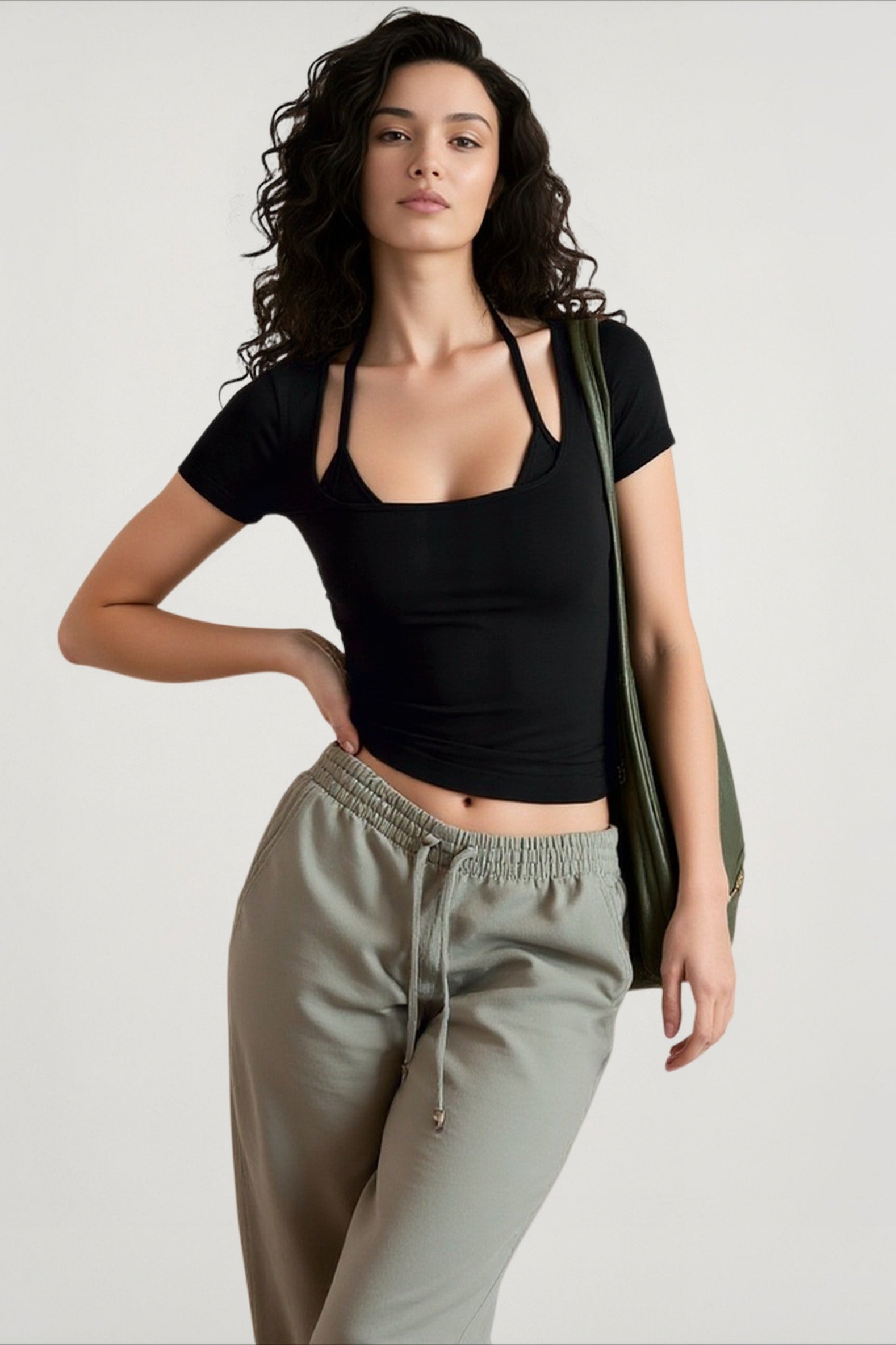 Halter Fitted Layered T-shirts Secondary image