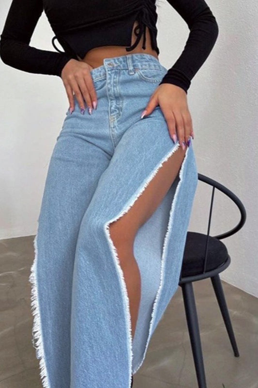 High Slit Street Style Jeans Secondary image