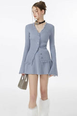 Ribbed Fringe Detail Knit Top