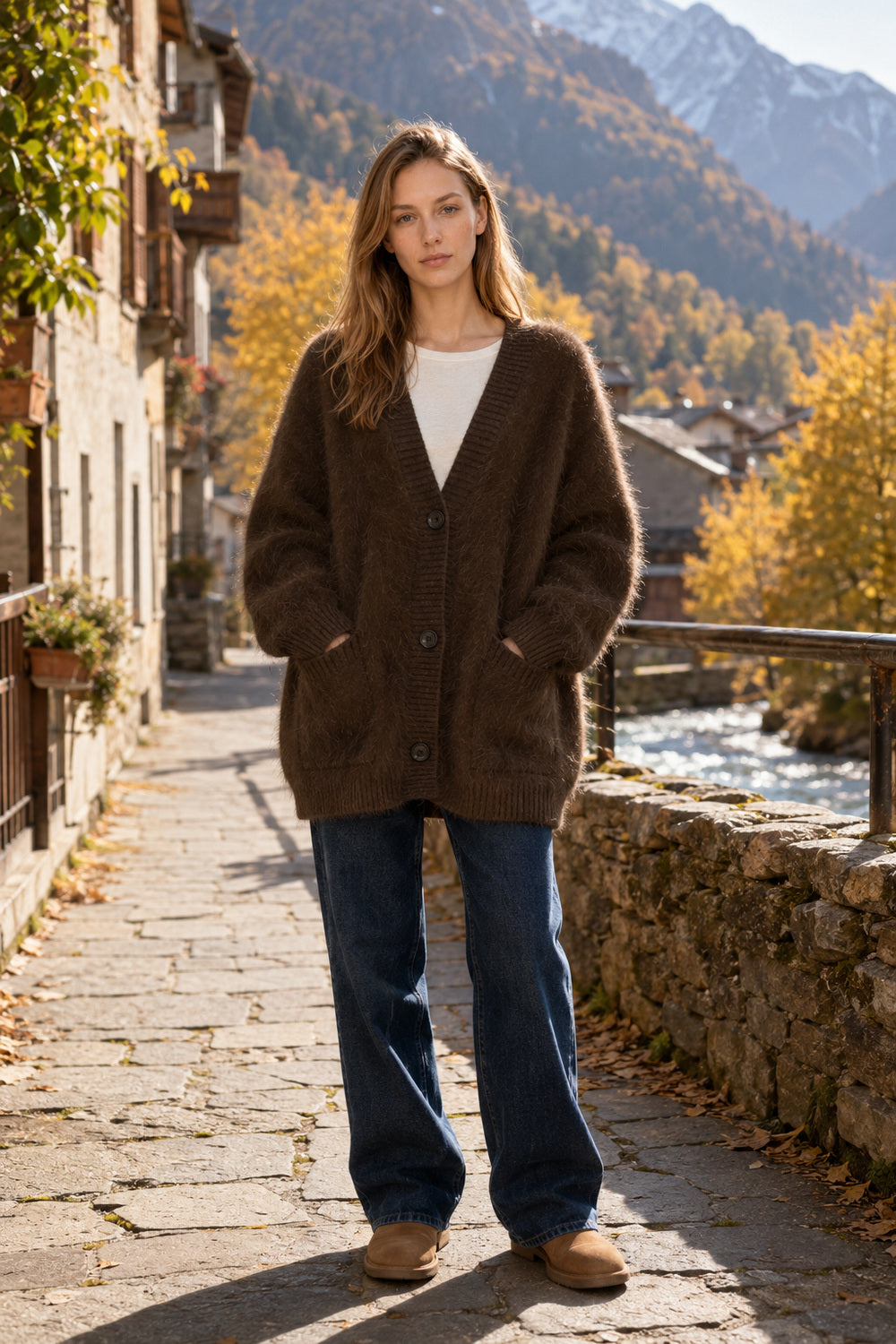 Loose Fit Rabbit Hair Knit Cardigan Main image