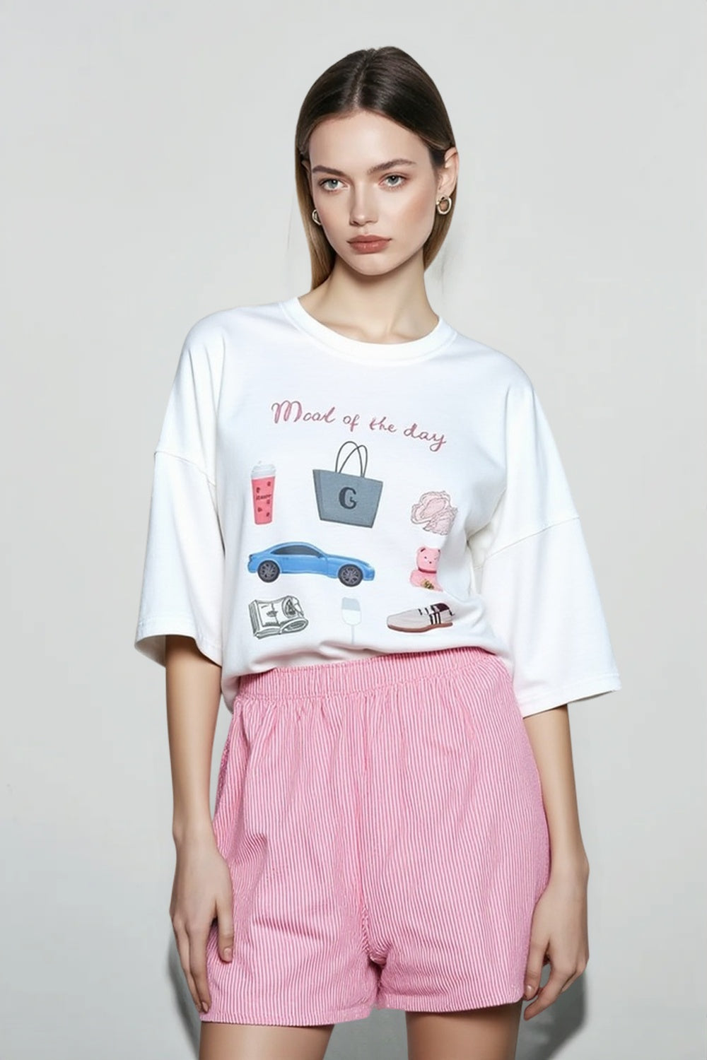 Hand Painted Print Oversized T-Shirt Secondary image