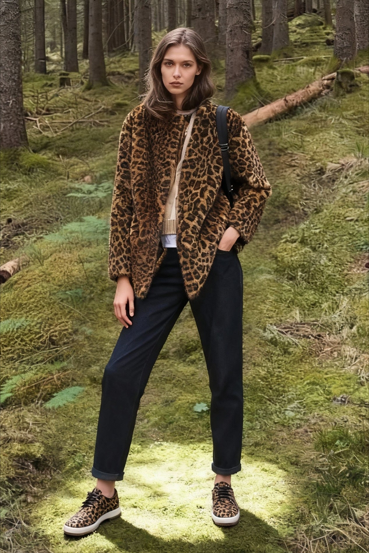 Animal Faux Fur Coat Main image