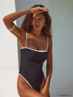 Black High Cut One Piece