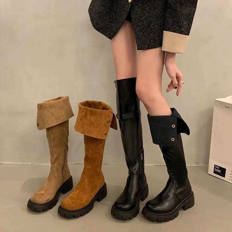 Elegant Fashionable Chic Stylish Trendy Comfortable Pointed Toe Knee High Boots Secondary image