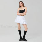 Bubble Plaid Elastic Mini Skirt WHITE / S