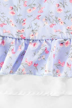 Ruffled Collar Floral Work Dress