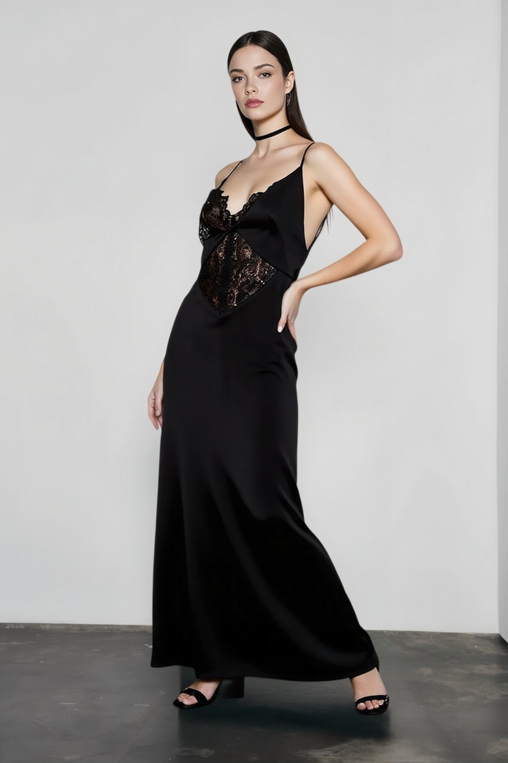 Chic Lace Backless Slip Dress Secondary image