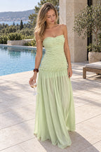 Chiffon Floral Bandeau Cami Maxi Dress