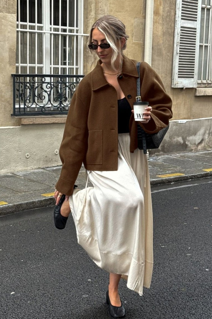 Retro Wool Blend Notch Lapel Casual Coat Main image