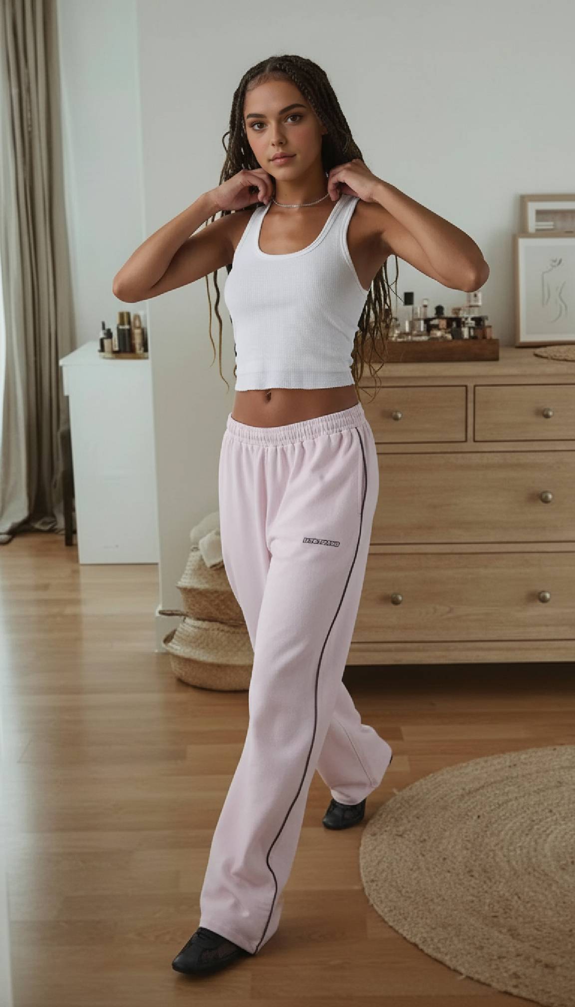 Elastic Waist Loose Fit Casual Pants Main image