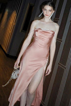 Crystal Chain Low-Back Slip Dress