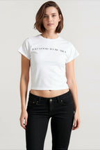 Letter Print Crop T-shirts