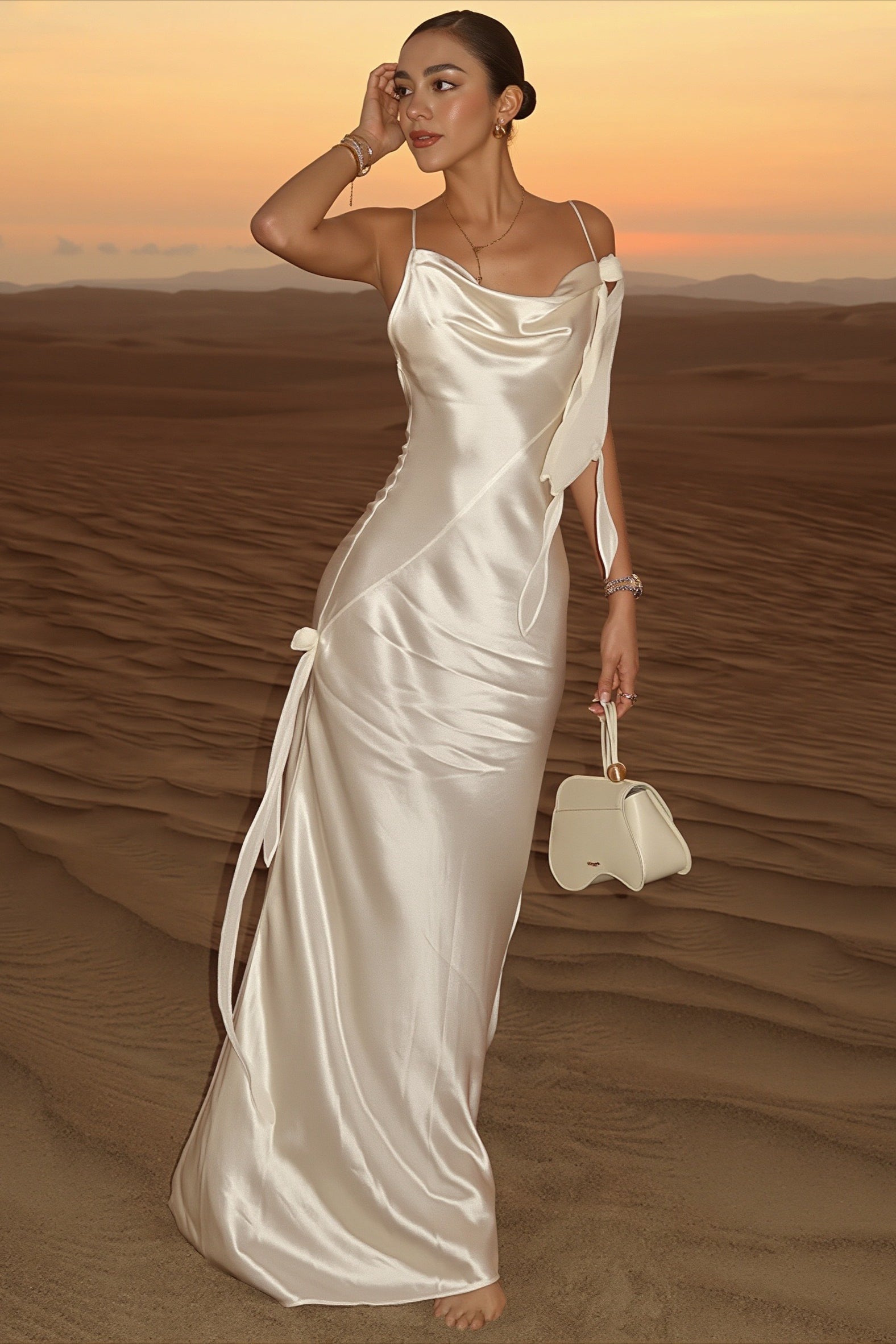 Vacation Backless Cami Fitted Maxi Dress