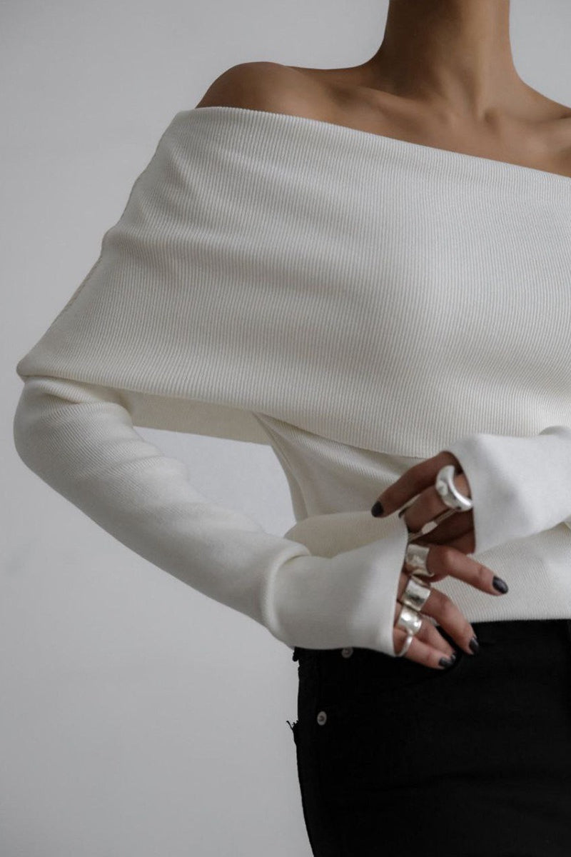 Off Shoulder Ribbed Sweater Secondary image
