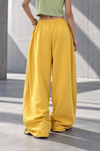 Rhinestone Script Drawstring Wide Leg Pants