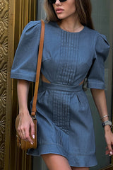 Vintage Cutout Denim Dress